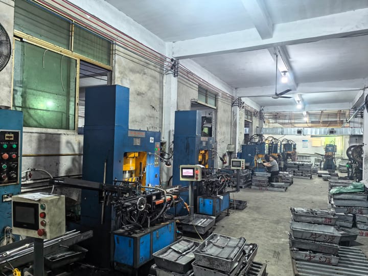 Blue press stations in the stamping bay