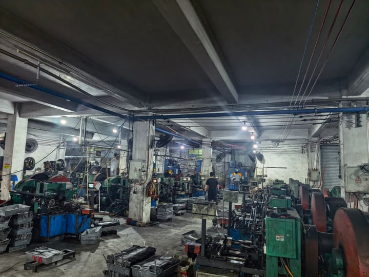 Wide view of the stamping workshop
