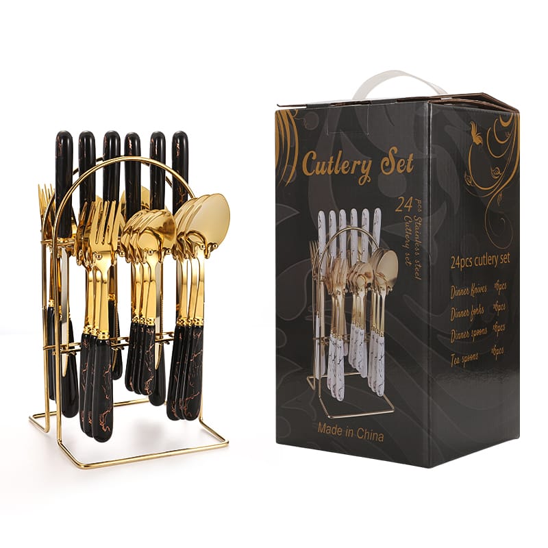 Black ceramic handle set with gift box