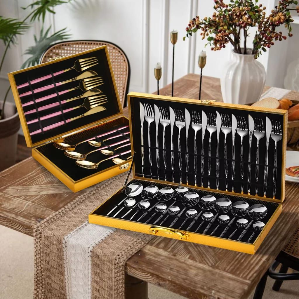 Two gift boxes on a dining table