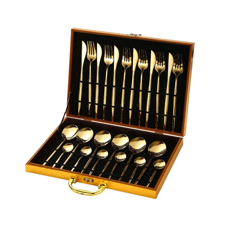 12 / 16 / 24 / 36 / 48 Piece Stainless Steel Cutlery Set in Wooden Gift Box