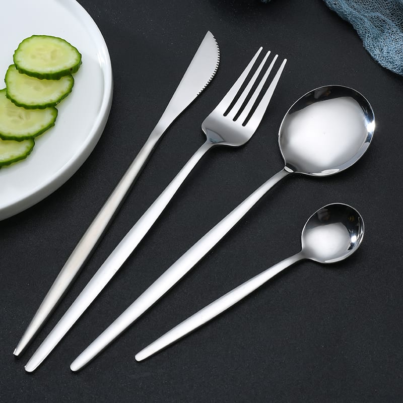 Portugal Series 4-Piece 304 Stainless Steel Flatware Set (Knife, Fork, Spoon, Teaspoon)