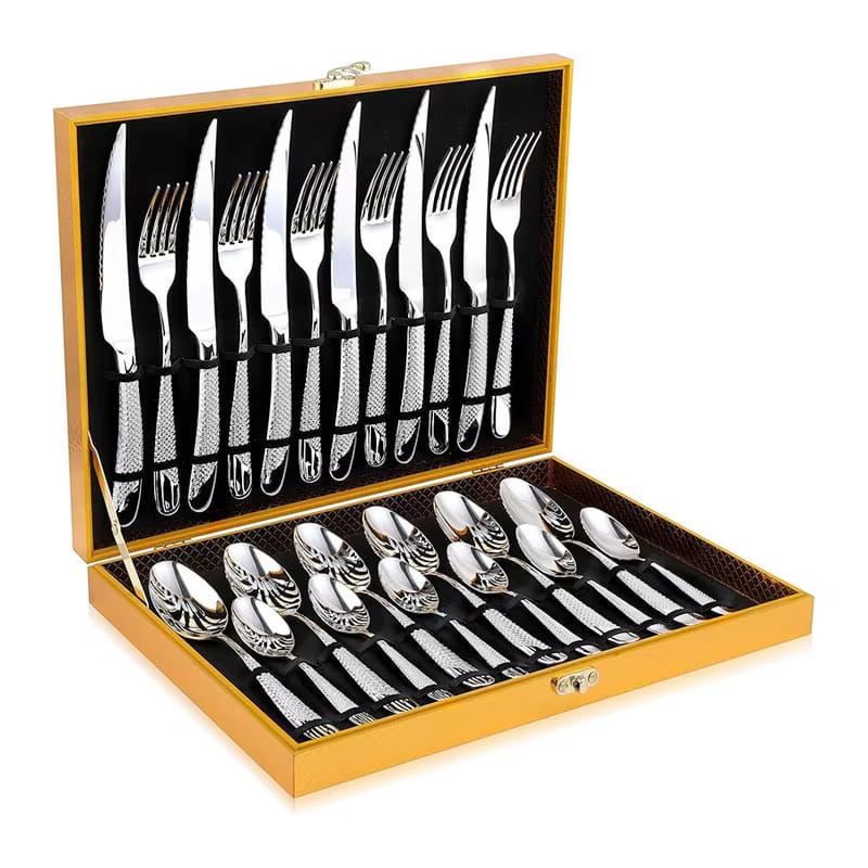 Silver finish set held in the flocked insert